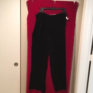Talbots Black velvet evening pants, side zipper